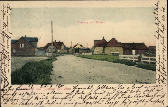 Ak Keitum op Sylt, stadsingang vanuit het westen