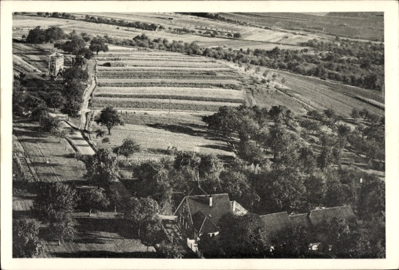 Postcard Plochingen am Neckar, aerial photograph, Gasthaus zum Stumpenhof