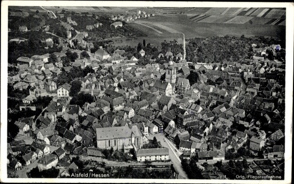 Ak Alsfeld in Hessen, luchtfoto