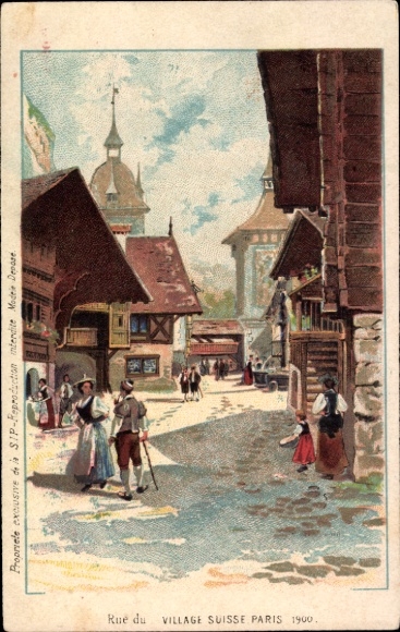 Artist Chromo-Litho Paris, World Exhibition, 1900, Rue Suisse