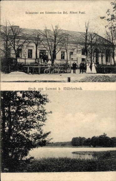 Postcard Summt Mühlenbeck Mühlenbecker Land, Restaurant at Summter See
