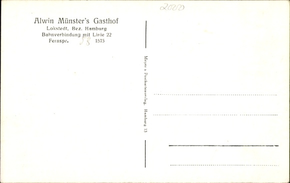 Postcard Hamburg Eimsbüttel Lokstedt, Alwin Münster's Gasthof