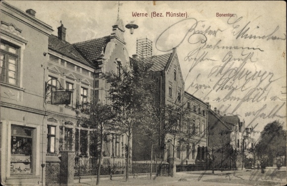 Postcard Werne in the Unna district of North Rhine-Westphalia, street section at the Bonentor