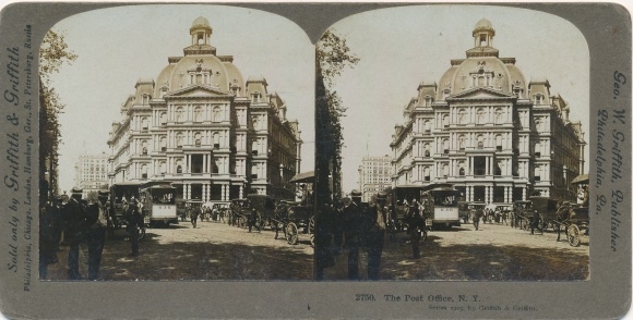 Stereo Photo New York City USA, Post Office