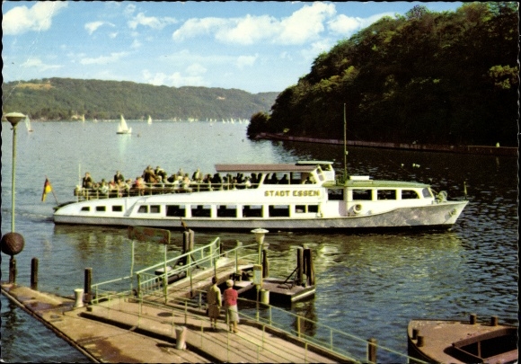 Postcard Essen in the Ruhr area, Baldeneysee, ship city of Essen