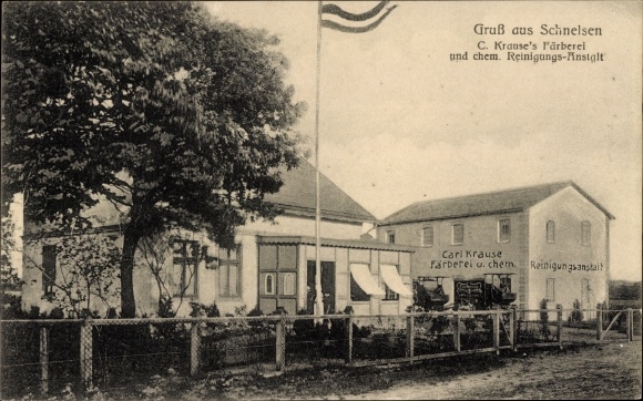 Postcard Hamburg Eimsbüttel Schnelsen, dye works and dry cleaning works