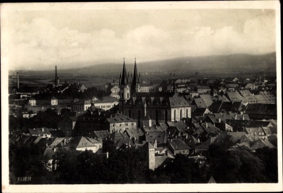 Ansichtkaart Eger Karlovy Vary regio, panorama