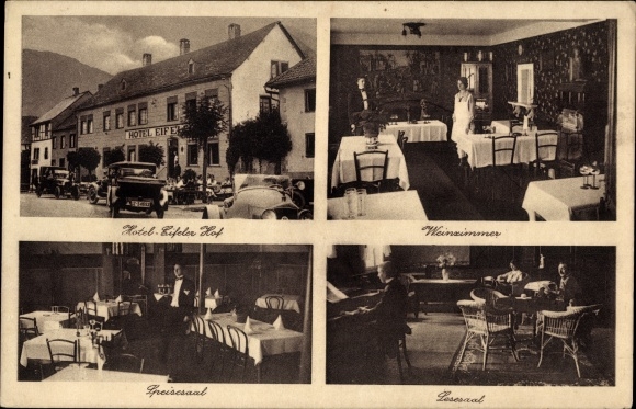 PC Heimbach in the Eifel, Hotel Eifeler Hof, wine room, dining room, reading room, interior view