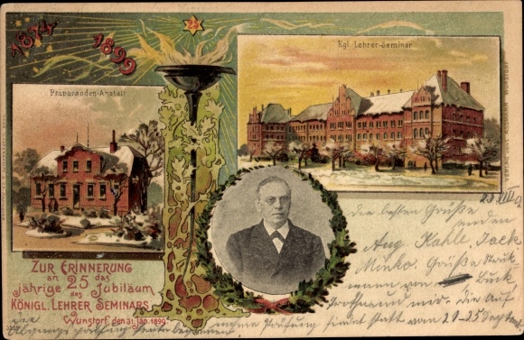 Chromo-Litho Wunstorf in Lower Saxony, 25th anniversary of the teachers' seminar, preparation institute