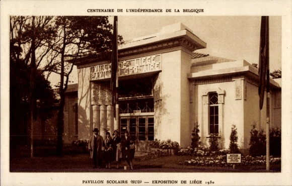 Postcard Liège Liège Wallonia, Exhibition 1930, School Pavilion South
