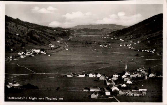 Postcard Thalkirchdorf Oberstaufen in Allgäu, aerial photograph