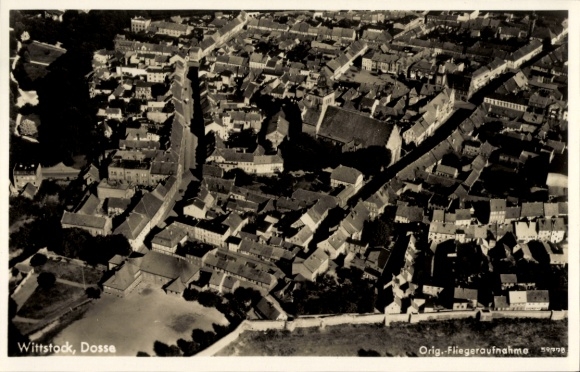 Postcard Wittstock Dosse in der Prignitz, aerial photograph