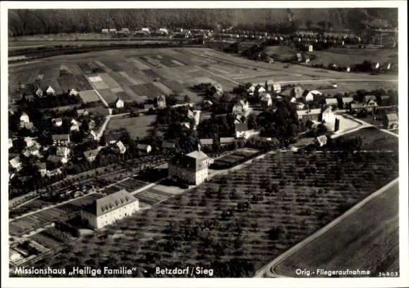 Postcard Betzdorf an der Sieg, Mission House Holy Family, aerial photograph