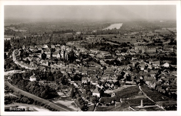 Postcard Breisach am Oberrhein, aerial photograph