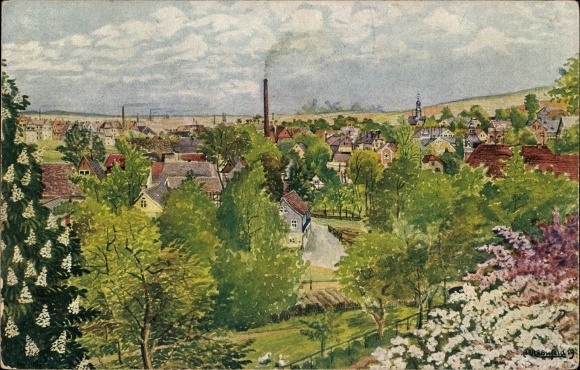 Artist PC Steinpleis Werdau in Saxony, general view