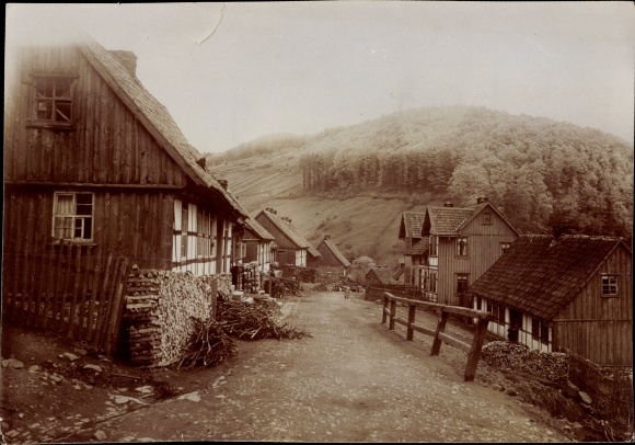 Fot. Wilberbach Walkenried im Harz, odcinek ulicy we wsi, ok. 1920 r