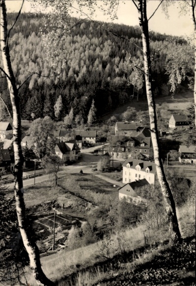 Postcard Schmiedeberg Niederpöbel Dippoldiswalde in the Ore Mountains, partial view