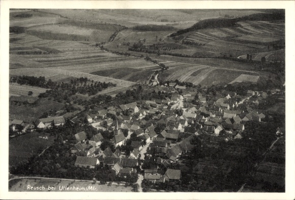 Postcard Reusch Weigenheim in Middle Franconia, aerial photograph
