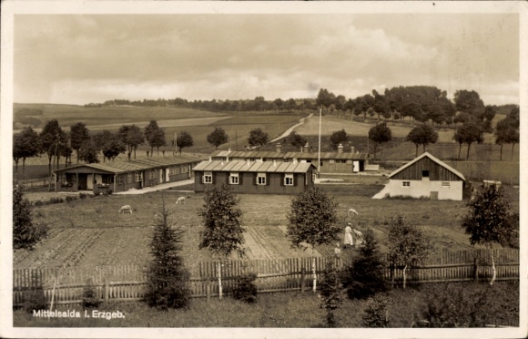 Postcard Mittelsaida Großhartmannsdorf Erzgebirge, RAD Lager Abteilung 13/73