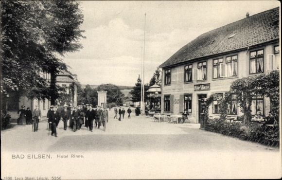 Postcard Bad Eilsen in the district of Schaumburg, lot at the Hotel Rinne