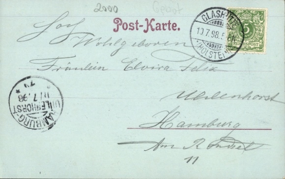 maanlicht Briefkaart Hamburg Langenhorn, Ochsenzoll, Parkhof