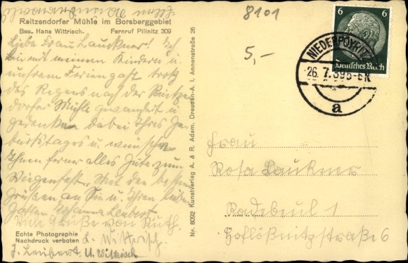 PC Dresden Northeast Schönfeld Weißig, Reitzendorfer Mühle, Hans Wittrisch, Bauernstübchen