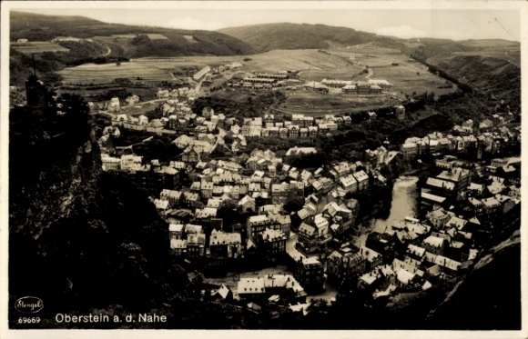 Postcard Oberstein on the Nahe, general view