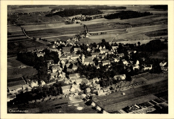 Postcard Obenhausen Markt Buch Schwaben, aerial photograph