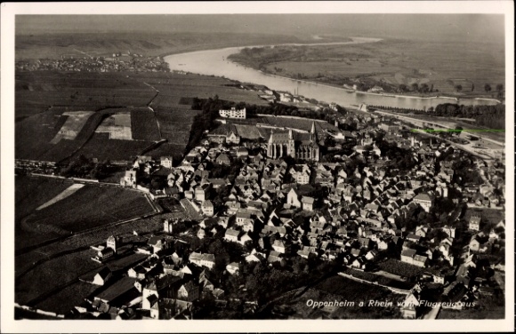 Ak Oppenheim am Oberrhein, Fliegeraufnahme