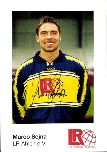Autogrammkarte Fußballer Marco Sejna, Rot Weiss Ahlen, Autogramm