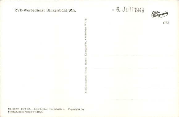 Postcard Dinkelsbühl in Middle Franconia, aerial photograph