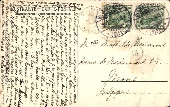 Postcard Bad Hamm in Westphalia, spa house, park view, trees, buildings