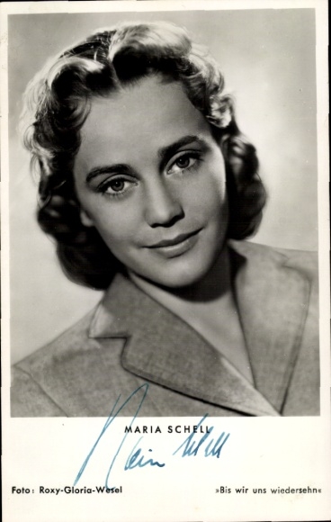 Ak Schauspielerin Maria Schell, Portrait, Bis wir uns wiedersehn, Autogramm