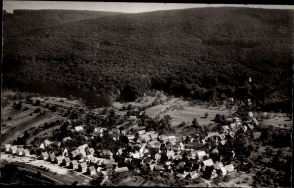 Postcard Sulzbach Malsch near Karlsruhe, aerial photograph