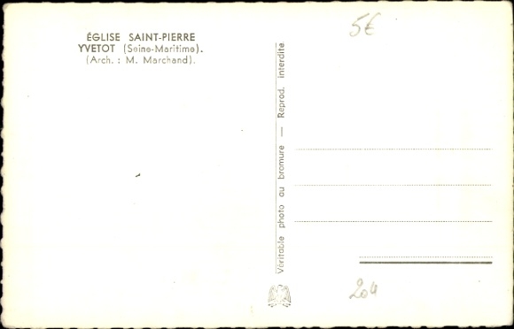 Postcard Yvetot Seine Maritime, Church of St. Pierre