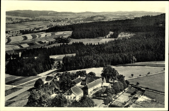 Postcard Wunsiedel in the Fichtelgebirge, Kurheim-Schlossgut Fahrenbach, aerial photograph