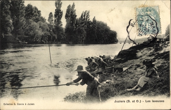 Postcard Juziers Yvelines, Washers, Wäscherinnen