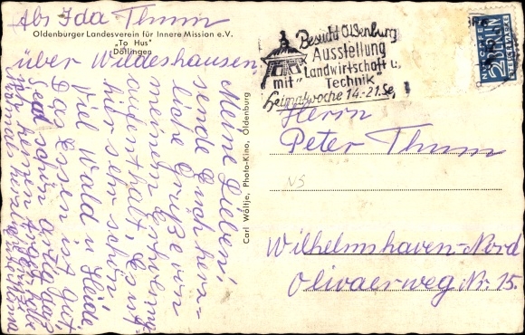 Postcard Dötlingen in Oldenburg, Oldenburg State Association for Inner Mission e. V., To Hus