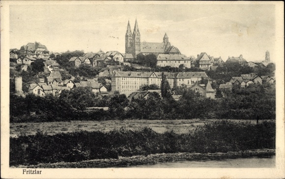 Postcard Fritzlar in Hesse, panoramic view of the city