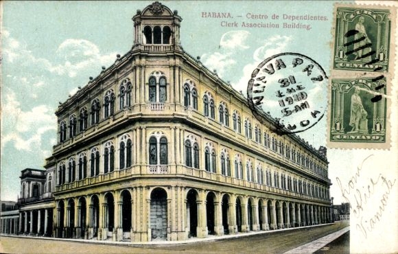 Postcard Havana Habana Cuba, HABANA, Centro de Dependientes, Clerk Association Building,