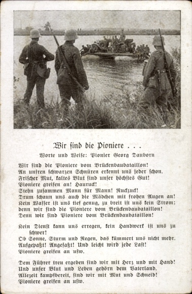 Lied Ak Wir sind die Pioniere, Georg Dauborn, Deutsche Wehrmacht