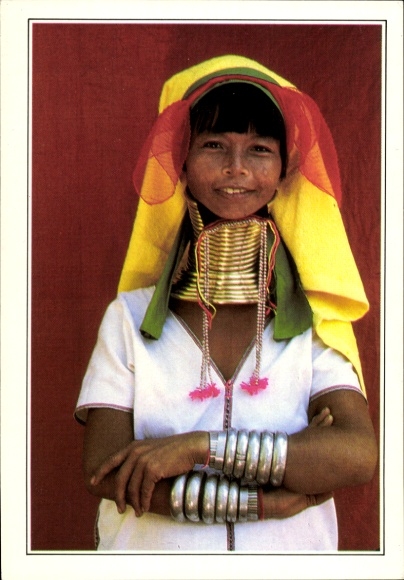 Postcard Burma, Loi-Kaw, Giraffe women