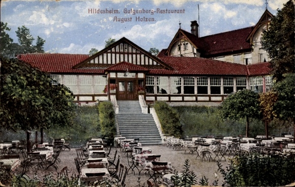 Postcard Galgenberg Hildesheim in Lower Saxony, Galgenberg Restaurant August Holzen