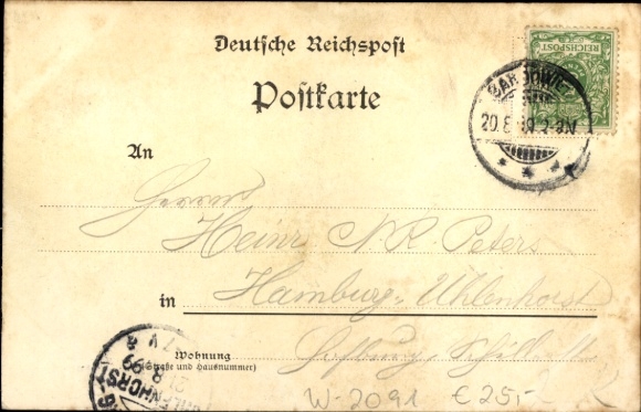 Postcard Radbruch in Lower Saxony, Schäfer Ast's house, tin box