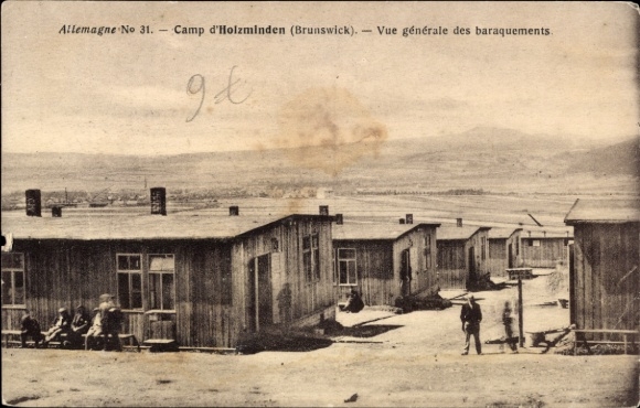 Ak Holzminden in Niedersachsen, Vue générale des baraquements, Kriegsgefangenenlager, I. WK