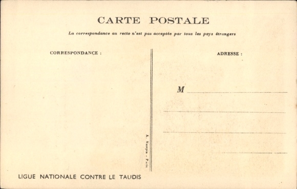 Artist Postcard Poulbot, Franciscque, You're afraid of spiders, Ligue Nationale against the Taudis