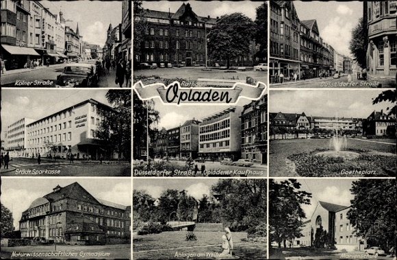 Opladen Leverkusen in the Rhineland, Cologne Street, Düsseldorf Street, Municipal Savings Bank, Goethe