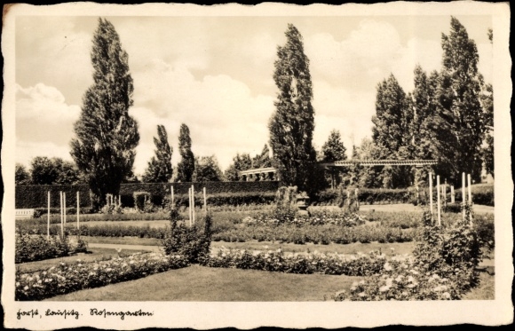 Postcard Forst in Lower Lusatia, Rosengarten