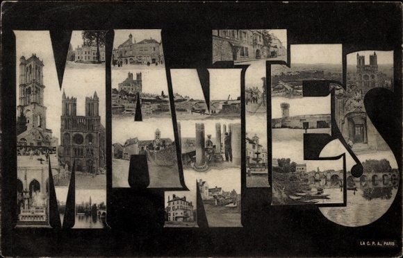 Letters Postcard Mantes Yvelines, assembly, avenue, bridge, church, tower