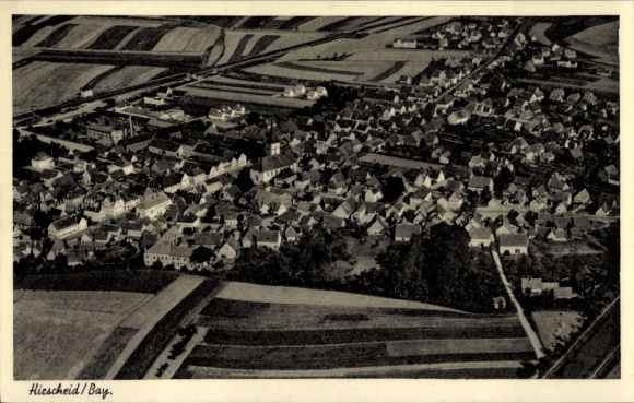Postcard Hirschaid in Upper Franconia, aerial photograph